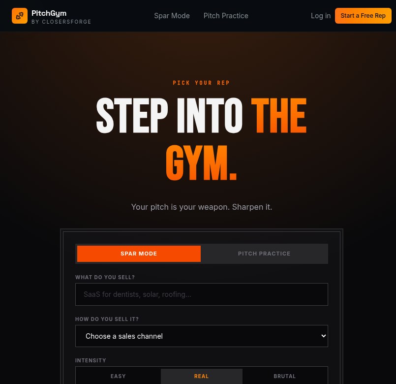PitchGym — Step into the gym before you step on the doorstep