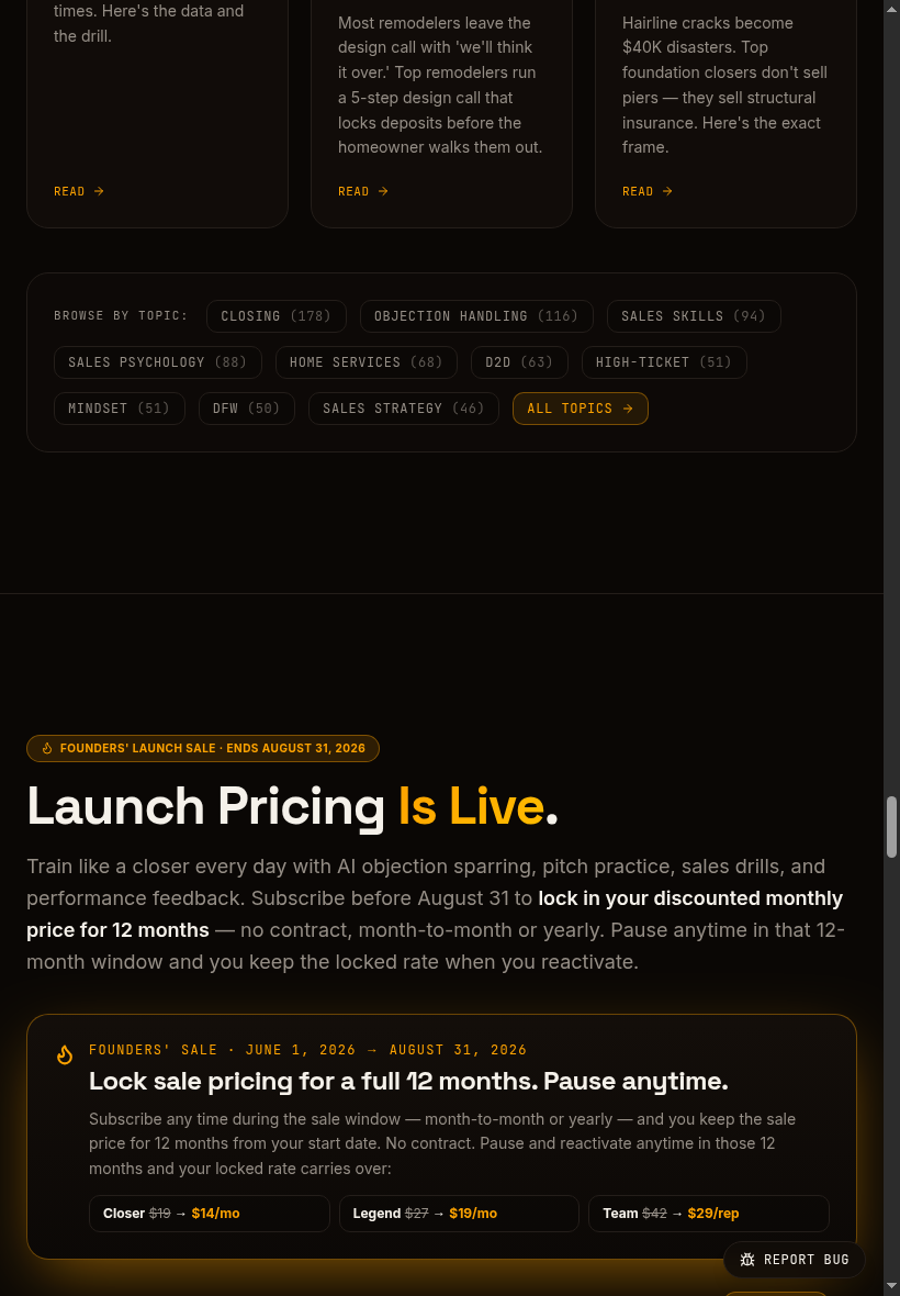 ClosersForge — Founders' pricing locked for 12 months