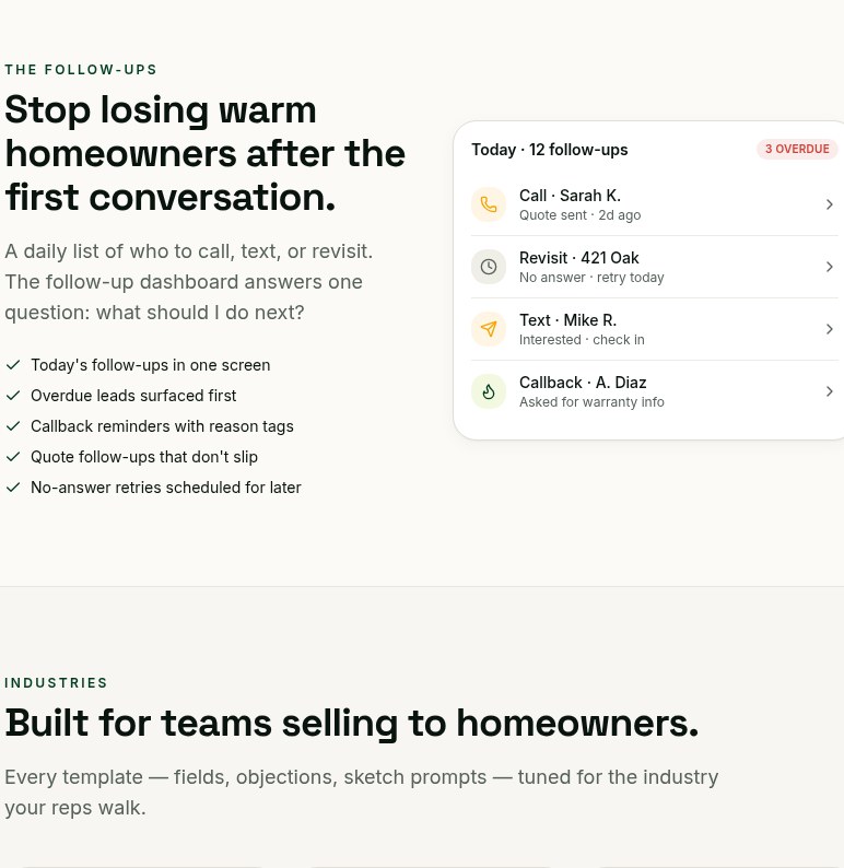 Territoryly — Stop losing warm leads after the first conversation